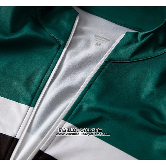 2019 Maillot Ciclismo La Passione Vert Blanc Noir Manches Longues et Cuissard